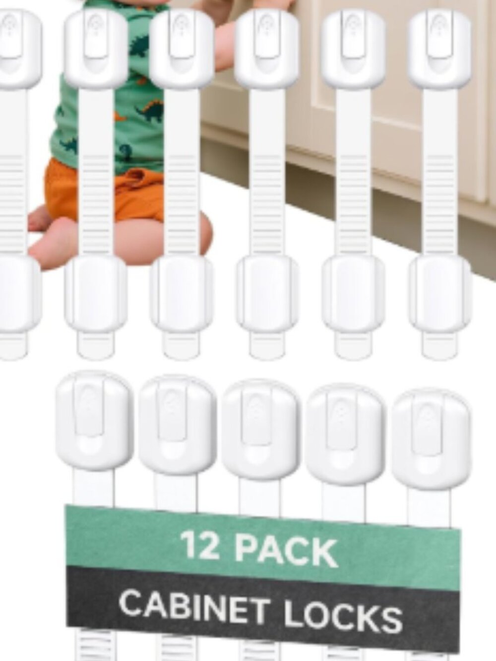 Infinno Cabinet Locks for Baby Proofing, Child Safety Latches, 12 Pack NEW